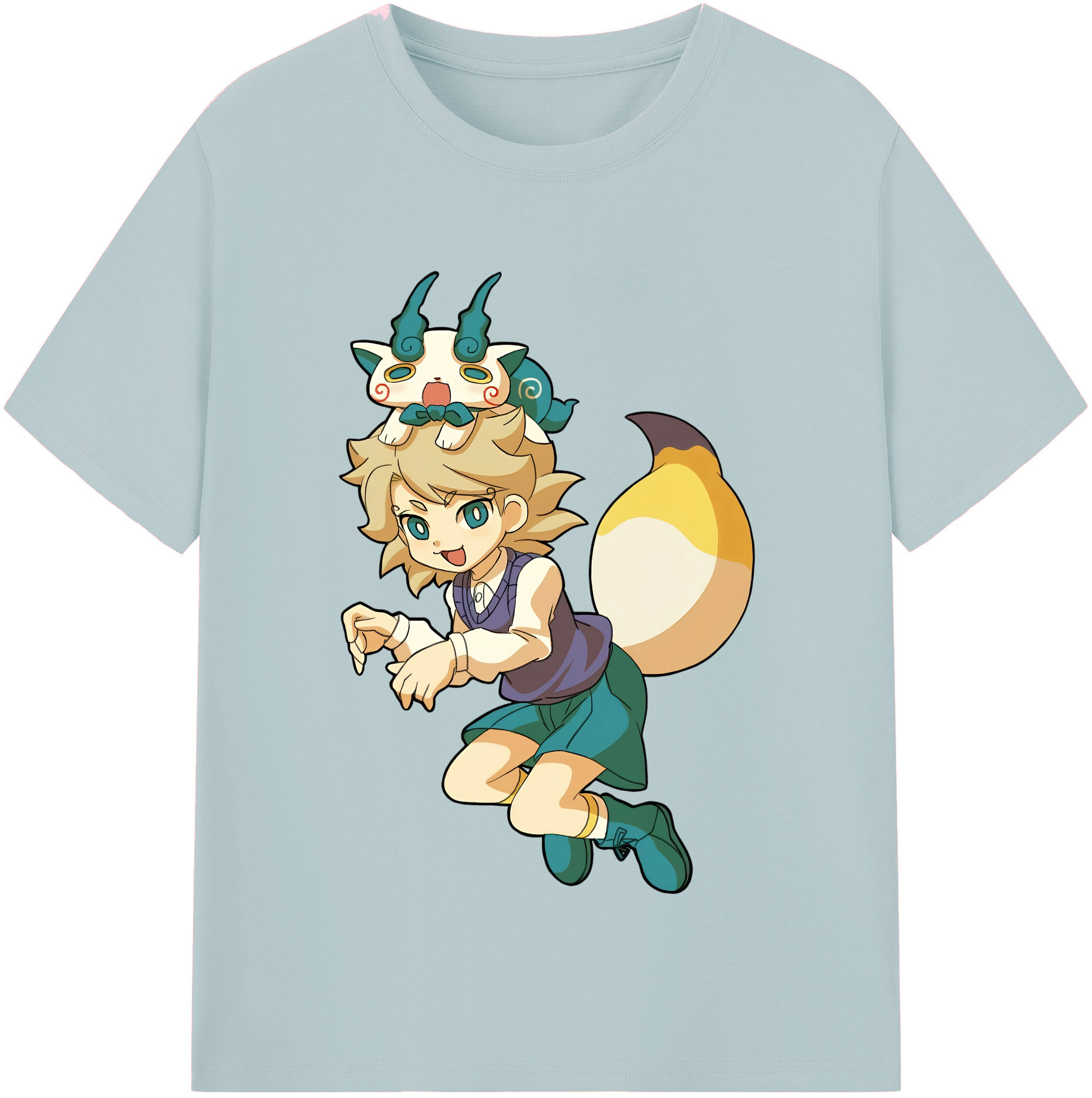 （画像用） 妖怪ウォッチ Yo-kai Watch 綿100％半袖Tシャツ（フロントプリント）